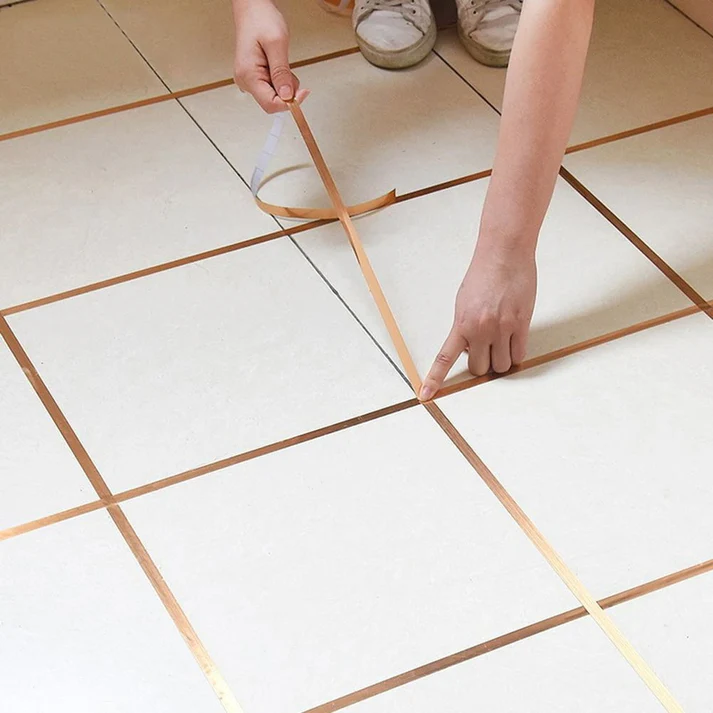 166 Feet 1/2 inch (Golden color) Self-Adhesive Waterproof Tile Gap Tape for Floor and Wall Sealing - Image 5