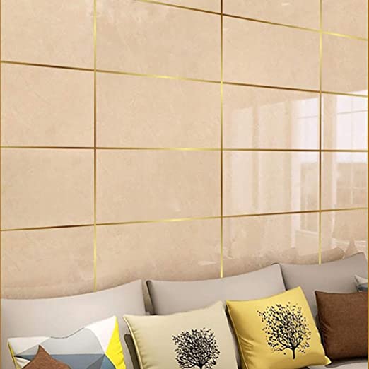 166 Feet 1/2 inch (Golden color) Self-Adhesive Waterproof Tile Gap Tape for Floor and Wall Sealing - Image 4