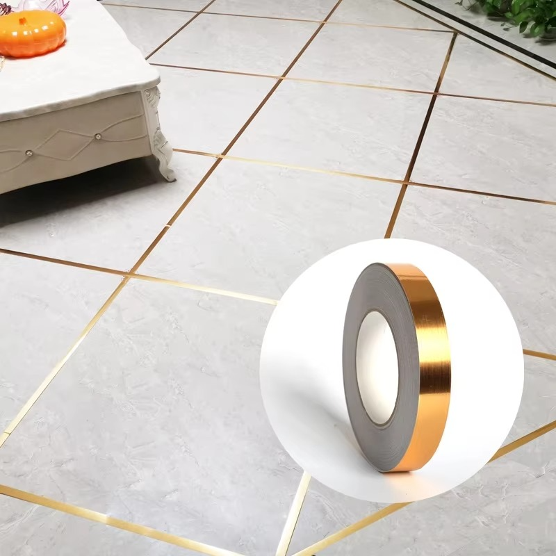 download-90 (1) 166 Feet 1/2 inch (Golden color) Self-Adhesive Waterproof Tile Gap Tape for Floor and Wall Sealing - Image 1